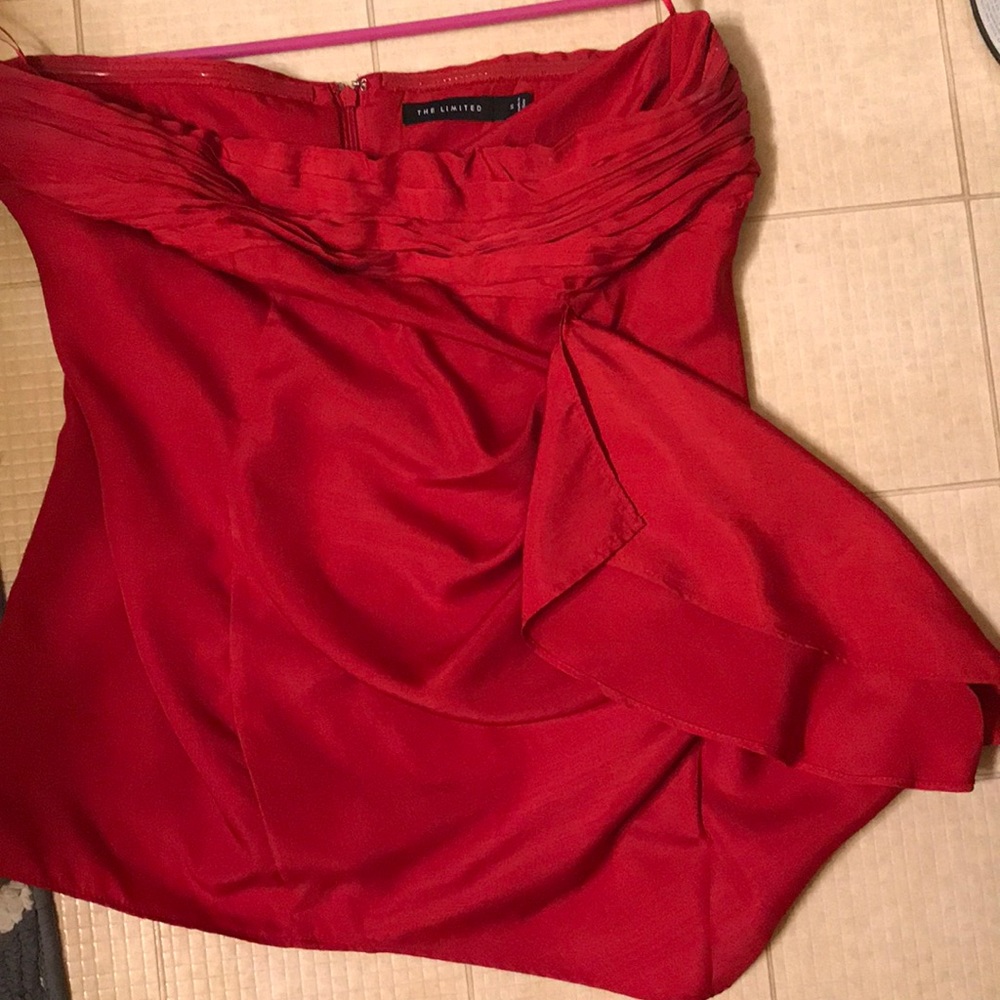 Strapless zip up blouse
